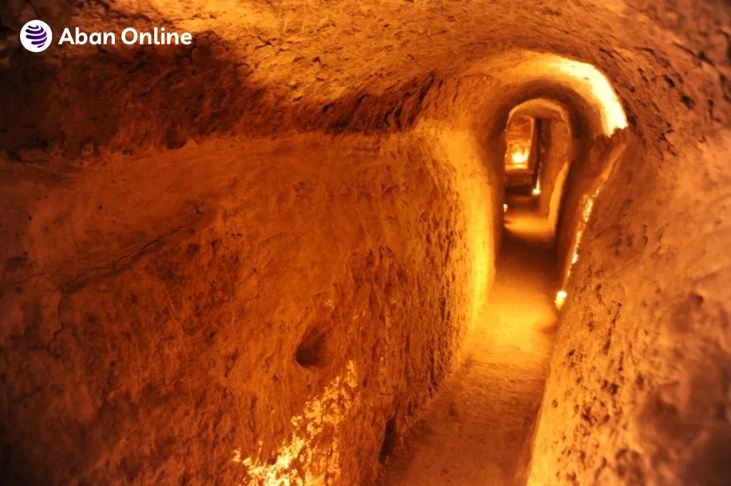 تصویری از تونل‌های زیرزمینی تمدن زِروس در ایران، نمادی از مهندسی باستانی